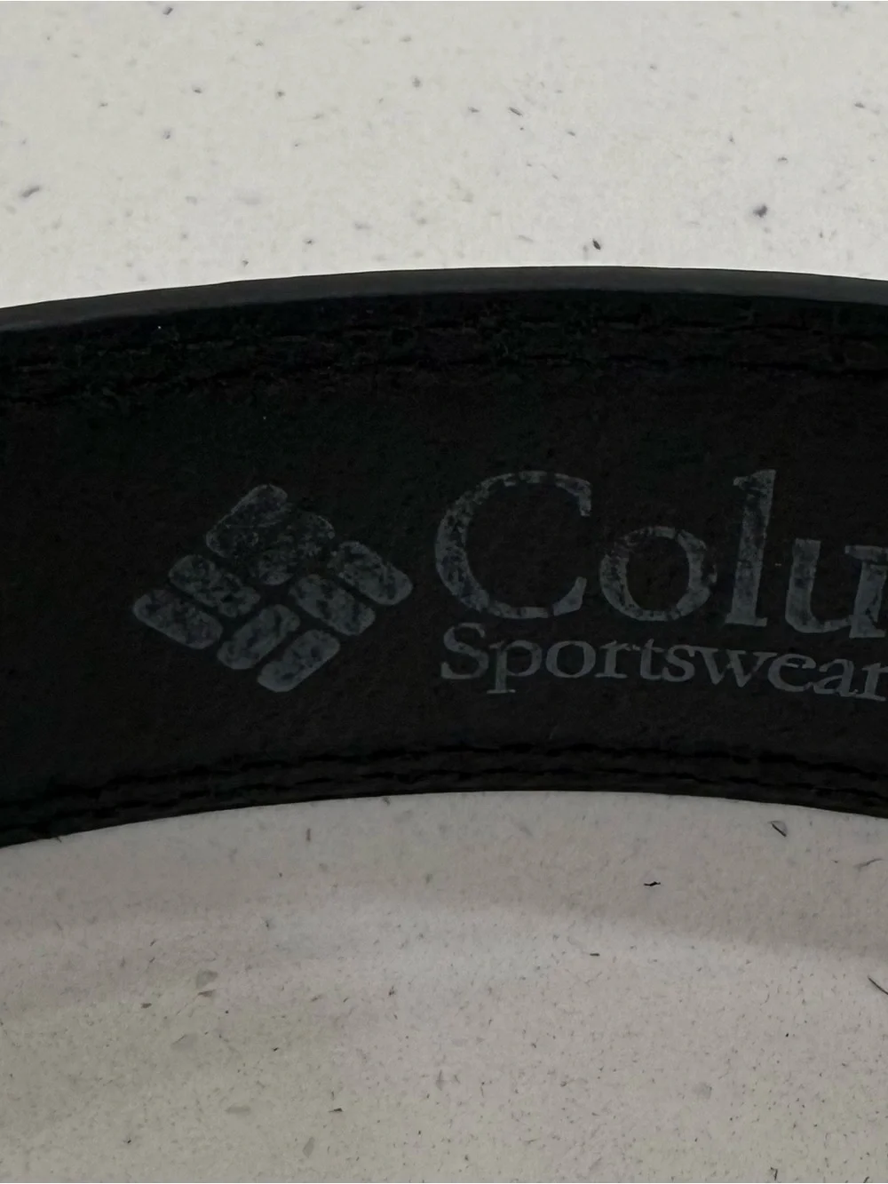 Columbia Men's Black Leather Belt with Brushed Silver Buckle